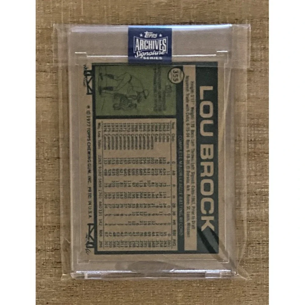 LOU‎ BROCK 2020 Topps Archives Signature Series Auto 1977 Topps